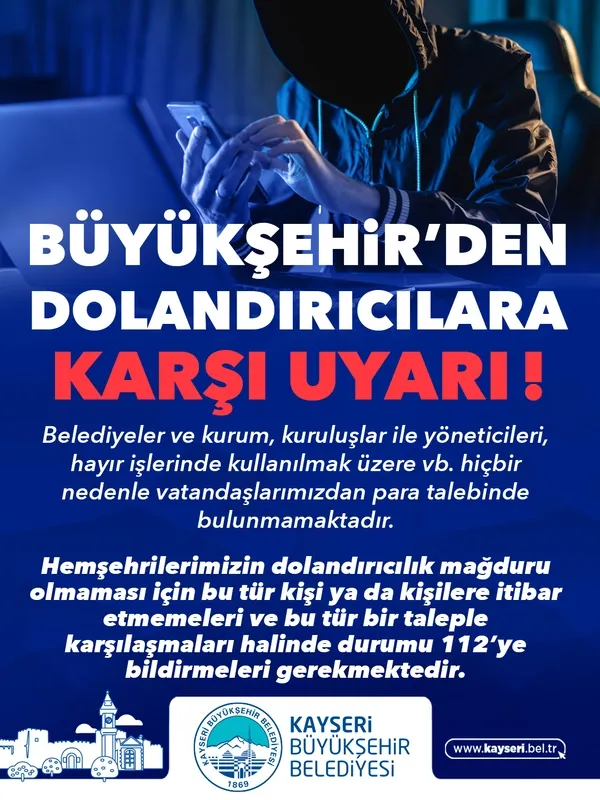 Büyükşehir Belediyesi Dolandırıcılık Uyarısı Yayımladı