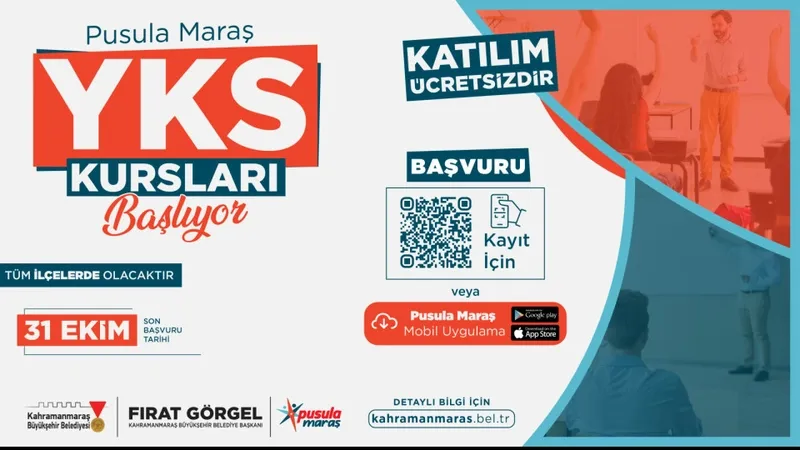 Kahramanmaraş Büyükşehir Belediyesi 11 İlçede Ücretsiz YKS Kursu Başlatıyor
