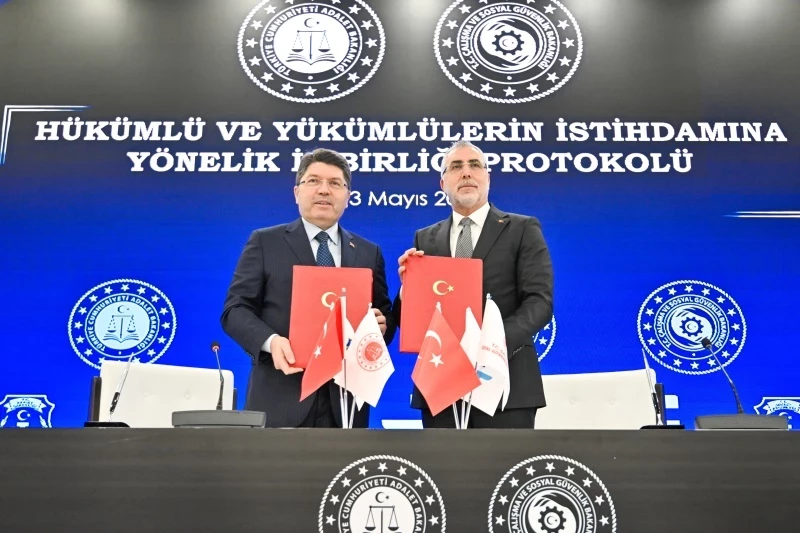 ADALET BAKANLIĞI İLE ÇALIŞMA VE SOSYAL GÜVENLİK BAKANLIĞI ARASINDA HÜKÜMLÜ VE YÜKÜMLÜLERİN İSTİHDAMINA YÖNELİK PROTOKOL İMZALANDI