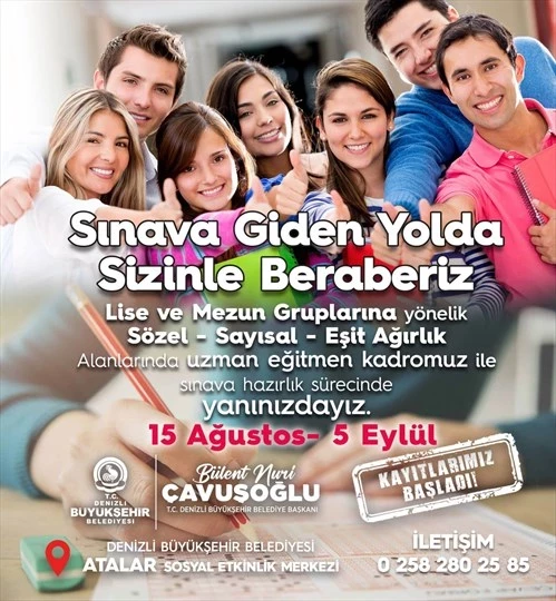 Denizli Büyükşehir’in ücretsiz YKS kursu kayıtları başladı