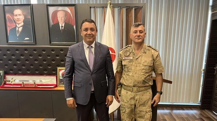 İL JANDARMA KOMUTANIMIZ ALBAY SERHAT DEMİRAL, BAŞKANIMIZA VEDA ZİYARETİNDE BULUNDU